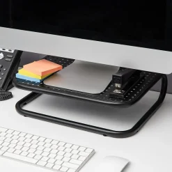 Mind Reader Monitor Stand and Ventilated Desktop Organizer, Black, 2/Pack (2CHORDMON-BLK)