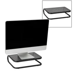 Mind Reader Monitor Stand and Ventilated Desktop Organizer, Black, 2/Pack (2CHORDMON-BLK)