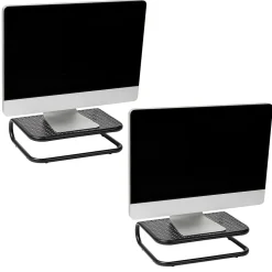 Mind Reader Monitor Stand and Ventilated Desktop Organizer, Black, 2/Pack (2CHORDMON-BLK)