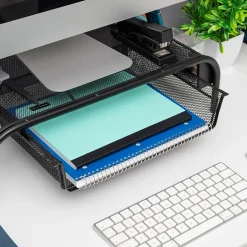 Mind Reader Monitor Stand with Paper Tray, Up to 24