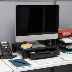 Mind Reader Monitor Stand Riser with Drawer Storage, Black (DRPLMONST-BLK)