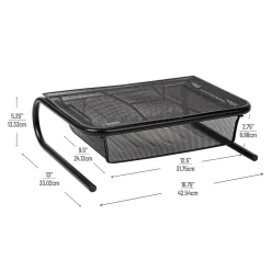 Mind Reader Monitor Stand Ventilated with Paper Tray, Black (MESHKING-BLK)