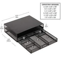Mind Reader Monitor Stand with Office Supplies Included, Black (MONSET-BLK)