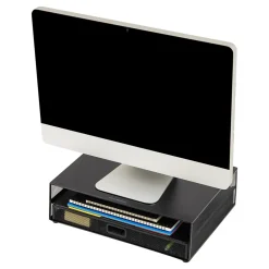 Mind Reader Monitor Stand with Office Supplies Included, Black (MONSET-BLK)