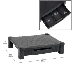 Mind Reader Monitor Stand Riser with Storage Drawer, Black (DRPLMONST-BLK)
