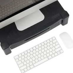 Mind Reader Monitor Stand Riser with Storage Drawer, Black (DRPLMONST-BLK)