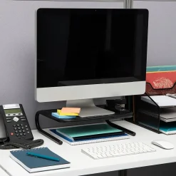 Mind Reader Monitor Stand and Ventilated Laptop Riser, Black (METMONST-BLK)