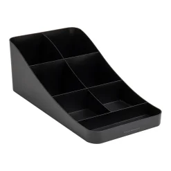 Mind Reader Plastic 7 Compartment Coffee Cup and Condiment Organizer, Black (COMP7-BLK)