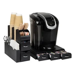 Mind Reader Plastic Coffee Pod Drawer 14 Compartment Condiment Organizer Set, 36 Pod Capacity, Black (CMB02-BLK)