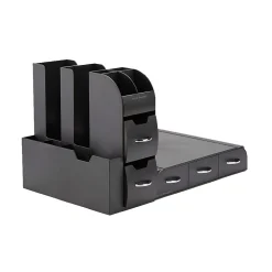 Mind Reader Plastic Coffee Pod Drawer 14 Compartment Condiment Organizer Set, 36 Pod Capacity, Black (CMB02-BLK)