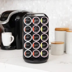Mind Reader Plastic Coffee Pod Carousel Countertop Organizer, 30 Pod Capacity, Black (CRS02-BLK)