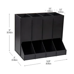 Mind Reader Plastic 4-Compartment Single Serve Coffee Pod Dispenser, 120 Pod Capacity, Black (CPODBK-BLK)