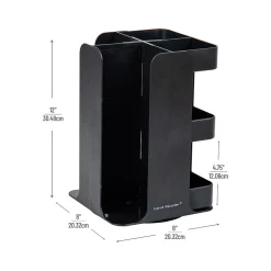 Mind Reader Plastic 8-Compartment Cup and Condiment Carousel Countertop Organizer, Black (CUPOSPIN-BLK)