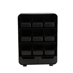 Mind Reader Plastic 11-Drawer Tea Bag Organizer, Black (TBORG-BLK)