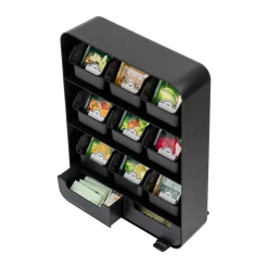 Mind Reader Plastic 11-Drawer Tea Bag Organizer, Black (TBORG-BLK)