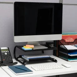 Mind Reader 2-Tier Adjustable Ventilated Monitor Stand, Black (MON2T-BLK)