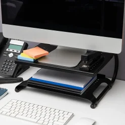 Mind Reader 2-Tier Adjustable Ventilated Monitor Stand, Black (MON2T-BLK)