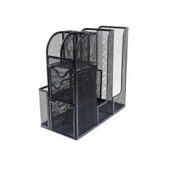 Mind Reader 3-Tier 11-Compartment Metal Cup and Condiment Countertop Organizer, Black (MESHCAD-BLK)