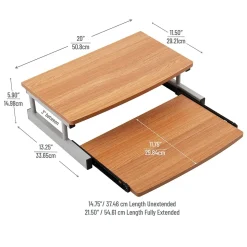 Mind Reader 2-Tier Monitor Stand with Sliding Keyboard Drawer, Brown (2TSLIDE-BRN)