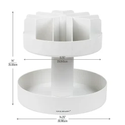 Mind Reader 2-Tier Plastic Lazy Susan Coffee Countertop Organizer, White (SNACKCAR-WHT)