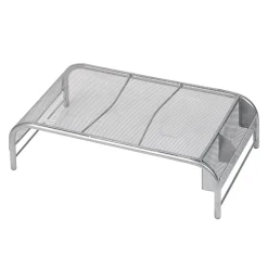 Mind Reader Ventilated Monitor Stand with Side Storage, Silver (MESHM-SIL)