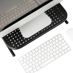 Mind Reader Ventilated Monitor Stand, Holds up to 44 lbs., Metal, Black, 2/Pack (2METMONST-BLK)