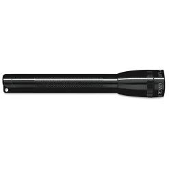 Mini MAG-Lite® Aluminum Flashlight, Incandescent, 2 3VDC AA Alkaline, Black