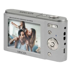 Minolta 44 MP Digital 2.7K Quad HD Camera, 16x Digital Zoom, Silver (MND20-S)