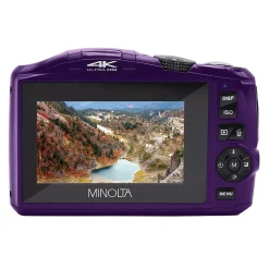 Minolta 48 MP/4K Ultra HD Digital Camera with 16x Digital Zoom, Purple (MND50-P)