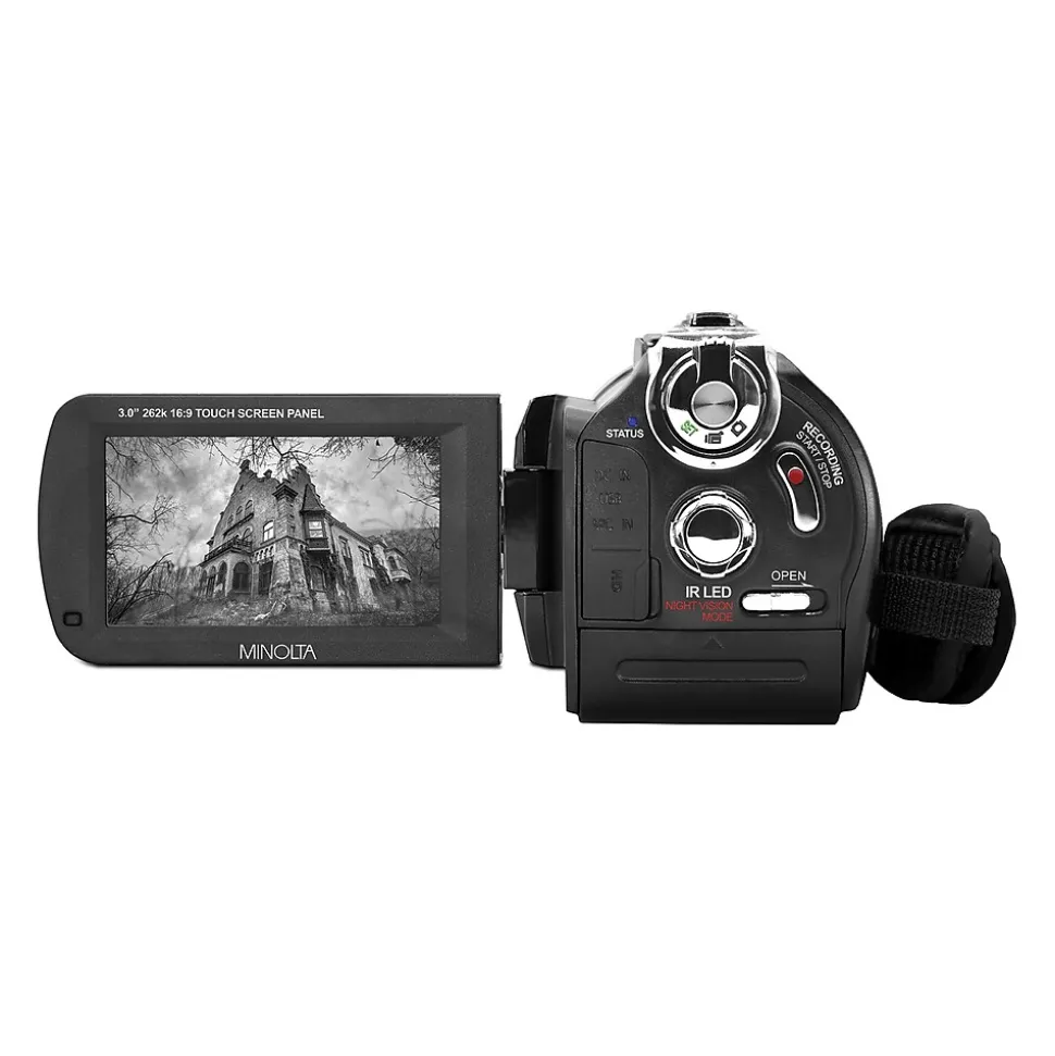 Minolta 4K Ultra HD IR Night Vision Video Camcorder with 16x Digital Zoom, Black (MN4K40NV)