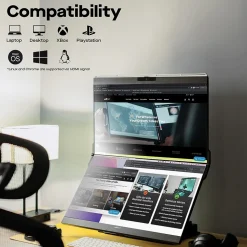 Mobile Pixels Inc. Geminos 24" Dual-Screen Desktop Monitor, Black (116-1001P01)