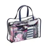 Modella Blockbuster Blue Floral PVC/Polyester 8-Piece Tote Set, Large (A28621)
