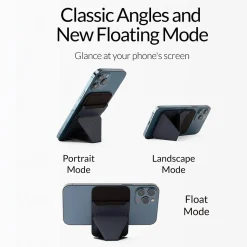 MOFT Snap-on Phone Stand and Wallet for iPhone 12 and 13 Series, Night Black (MS007M-1-BK)