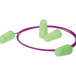 Moldex Pura-Fit Corded Foam Earplugs, Bright Green, 33 dB, 100/Box (MOL6900)