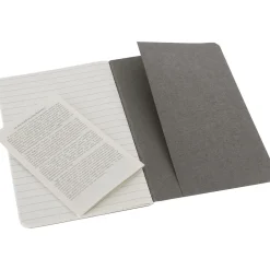 Moleskine Cahier Journal, Set of 3, Pocket, Ruled, Pebble Grey, Soft Cover, 3-1/2