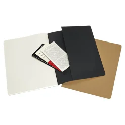 Moleskine Subject Cahier Subject Notebooks, 7.5" x 9.75", Wide Ruled, 80 Sheets, Assorted Colors, 2/Pack (8058647620282)