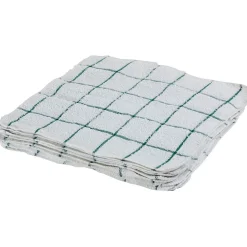 Monarch Brands Terry Dish Cloths, 12" x 12", White and Green, 12 Cloths/Pack (DISH-GREEN)