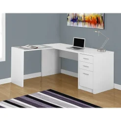 Monarch Specialties Inc. 60" L-Shaped Desk, White (I 7136)