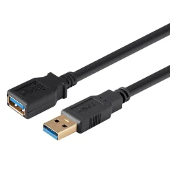 Monoprice 113749 1.5' USB 3.0 A to A Female Extension Cable, M/F, Black