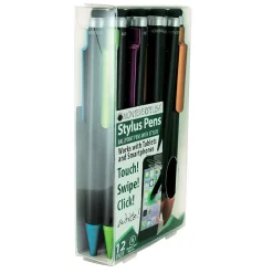 Monteverde One Touch Ballpoint Pen with Top Stylus, Assorted Colors, 12 pack (MV36150)