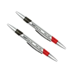 Moon Products Retractable Swirl Desk Pens, Fine Point, Red/Black Ink, 12/Pack, 2 Packs (JRMP89-2)