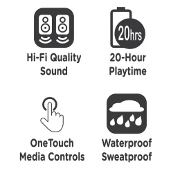 Morpheus 360 Spire Wireless Earbuds, Bluetooth, Slate Gray (TW1500G)