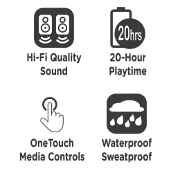 Morpheus 360 Spire Wireless Earbuds, Bluetooth, Black (TW1500B)