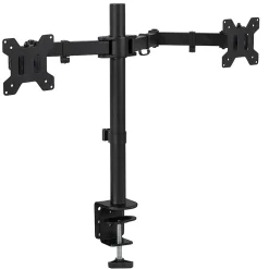 Mount-It! Adjustable Dual Monitor Arm Mount, Up To 32" Monitor, Black (MI-2752)
