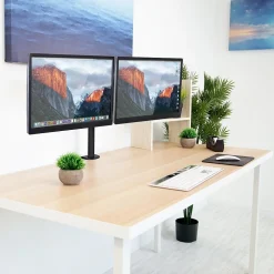 Mount-It! Adjustable Dual Monitor Arm Mount, Up To 32" Monitor, Black (MI-2752)