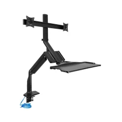 Mount-It! Adjustable Dual-Monitor Mount, Up to 27", Black (MI-7984)