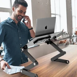 Mount-It! Adjustable Laptop Stand with Cooling Fans and Mouse Pad (MI-7211)