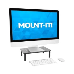 Mount-It! Adjustable Monitor Stand, Up to 32", Black (MI-7363)