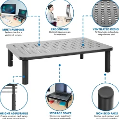 Mount-It! Adjustable Monitor Stand, Up to 32