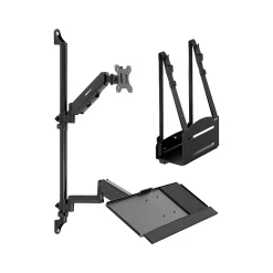 Mount-It! Adjustable Monitor Wall Mount Workstation, Up to 32", Black (MI-7991)